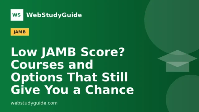 Low JAMB Score? Courses and Options That Still Give You a Chance