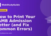 How to Print Your JAMB Admission Letter (and Fix Common Errors)