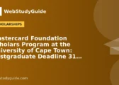 Mastercard Foundation Scholars Program at the University of Cape Town: Postgraduate Deadline 31 October 2026