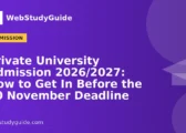 Private University Admission 2026/2027: How to Get In Before the 30 November Deadline